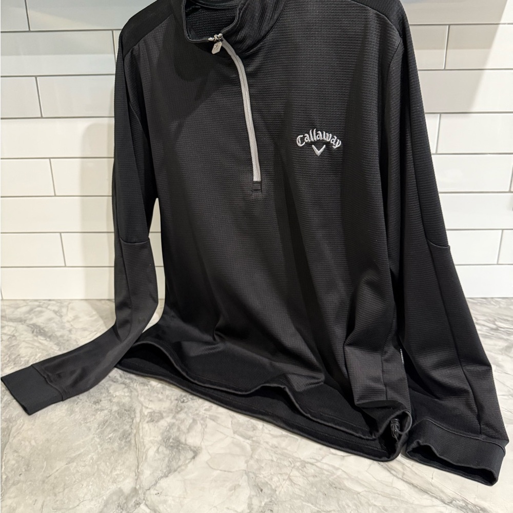 Callaway Black and Gray Quarter-Zip Pullover